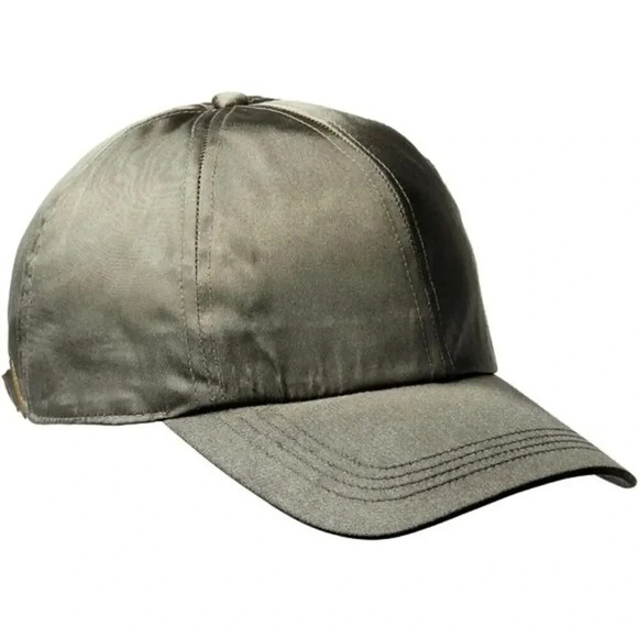 ARMY GREEN SATIN BASEBALL CAP WOMENS O/s ADJUSTABLE - Picture 1 of 12